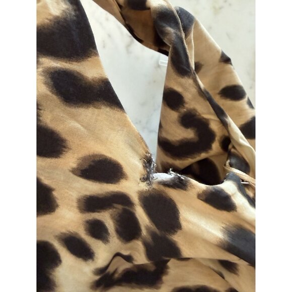 NWT Mango Leopard Print Asymmetrical Neckline Mini Dress Sz 4 [jb] - Picture 14 of 15